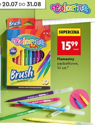 Flamastry pędzelkowe Colorino Kids Brush promocja w Biedronka