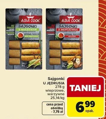 Sajgonki U Jędrusia wieprzowe, warzywne promocja w Carrefour
