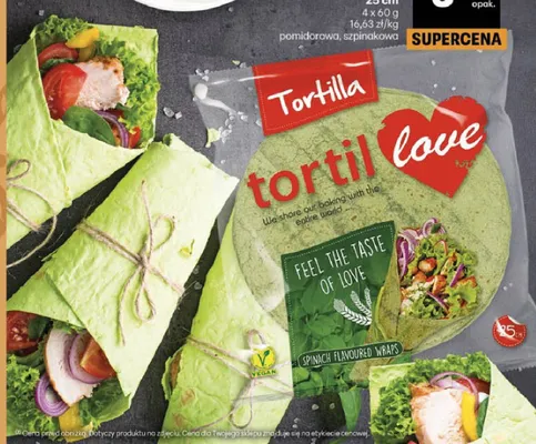 Tortilla Tortil Love Soft 4-pak 60g pomidorowa promocja w Delikatesy Centrum
