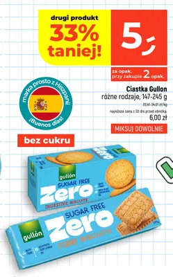 Ciastka Gullón Sugar Free Zero Digestive Biscuits bez cukru promocja w Dealz