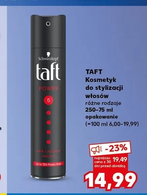Lakier do włosów Taft Power Hold 5 promocja w Kaufland