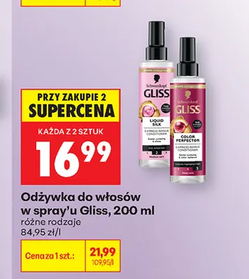 Odżywka do włosów w spray'u Gliss promocja w Biedronka