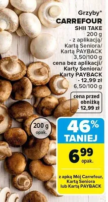 Grzyby shii take promocja w Carrefour Market