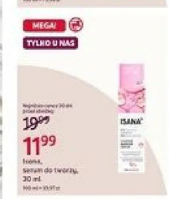 Serum do twarzy Isana promocja w Rossmann