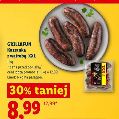 Kaszanka z wątrobą Grill&Fun XXL promocja w Lidl