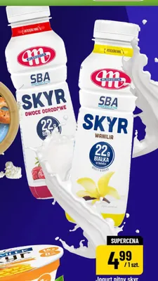 Jogurt pitny skyr typu islandzkiego Mlekovita SBA Skyr waniliowy promocja w POLOmarket