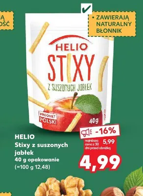 Stixy z suszonych jabłek Helio promocja w Kaufland