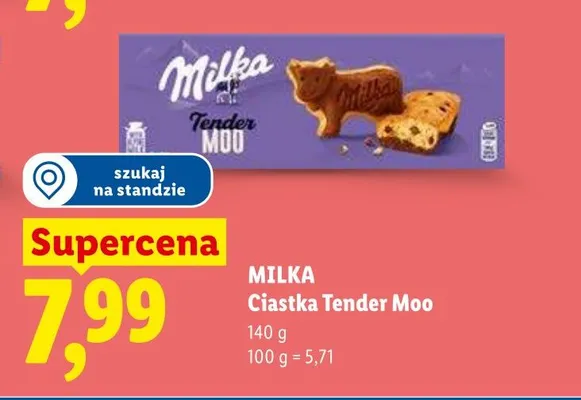 Ciastka Tender Moo Milka promocja w Lidl