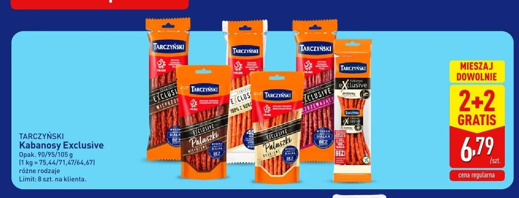 Kabanosy Exclusive Wieprzowe Tarczyński promocja w Aldi