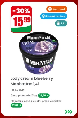 Lody cream blueberry Manhattan promocja w Dino