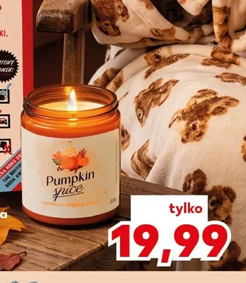 Świeczka sojowa z drewnianym knotem promocja w Kaufland