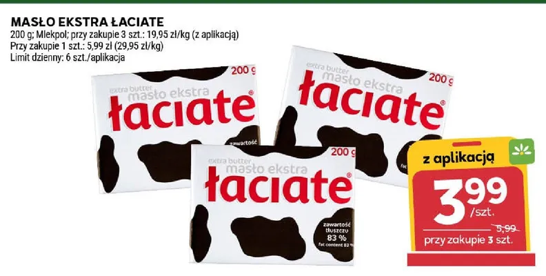 Masło ekstra Łaciate promocja w Stokrotka