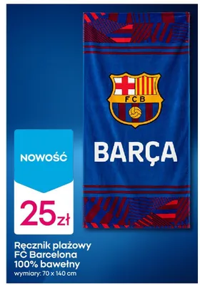 Ręcznik plażowy FC Barcelona 100% bawełny promocja w Pepco