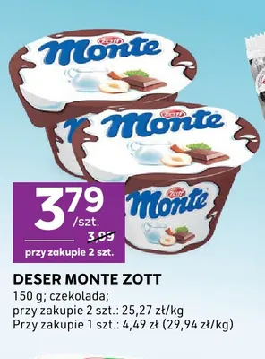 Deser Monte czekolada Zott promocja w Stokrotka
