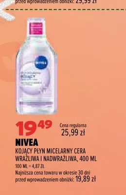 Kojący płyn micelarny cera wrażliwa i nadwrażliwa Nivea promocja w Drogerie Natura