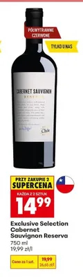 Wino czerwone półwytrawne Exclusive Selection Cabernet Sauvignon Reserva promocja w Biedronka