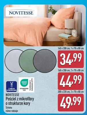 Pościel z mikrofibry o strukturze kory promocja w Aldi