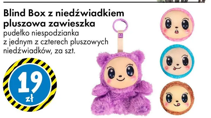 Blind Box z niedźwiadkiem pluszowa zawieszka promocja w Tedi