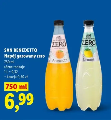 Napój gazowany zero San Benedetto Limone promocja w Lidl