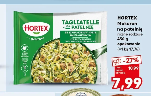 Makaron na patelnię Tagliatelle ze szpinakiem Hortex promocja w Kaufland