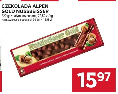 Czekolada Alpen Gold Nussbeisser promocja w Stokrotka