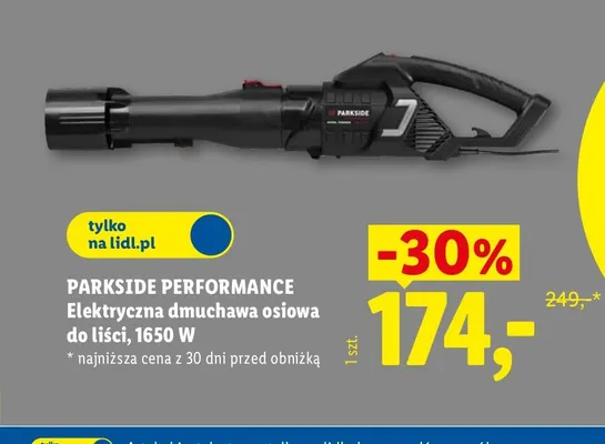Elektryczna dmuchawa osiowa do liści Parkside Performance promocja w Lidl
