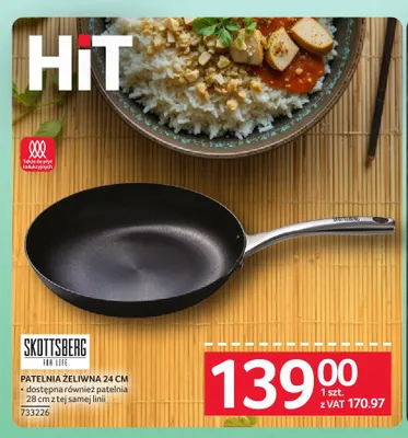 Patelnia żeliwna 24 cm Skottsberg promocja w Selgros