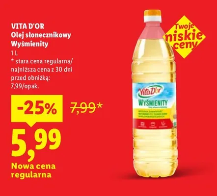 Olej słonecznikowy wyśmienity promocja w Lidl