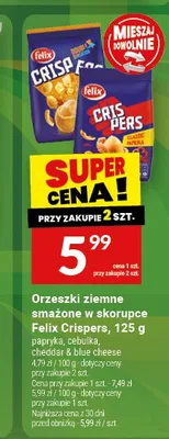 Orzeszki ziemne Felix Crispers cebulka promocja w Twój Market