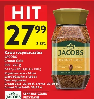 Kawa rozpuszczalna Cronat Gold promocja w Intermarche