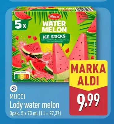Lody water melon Mucci 5-pak promocja w Aldi