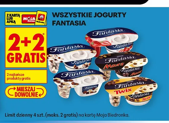 Jogurt Fantasia z truskawkami promocja w Biedronka