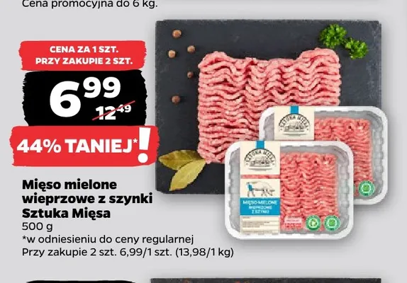Mięso mielone wieprzowe z szynki Sztuka Mięsa promocja w Netto
