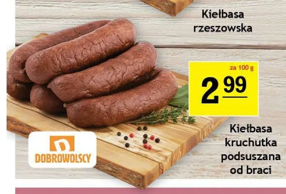 Kiełbasa kruchutka podsuszana od braci Dobrowolscy promocja w Gram Market