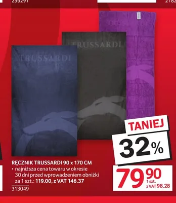 Ręcznik Trussardi 90x170 cm promocja w Selgros