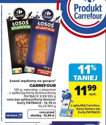 Łosoś wędzony na gorąco z pieprzem Carrefour promocja w Carrefour Market
