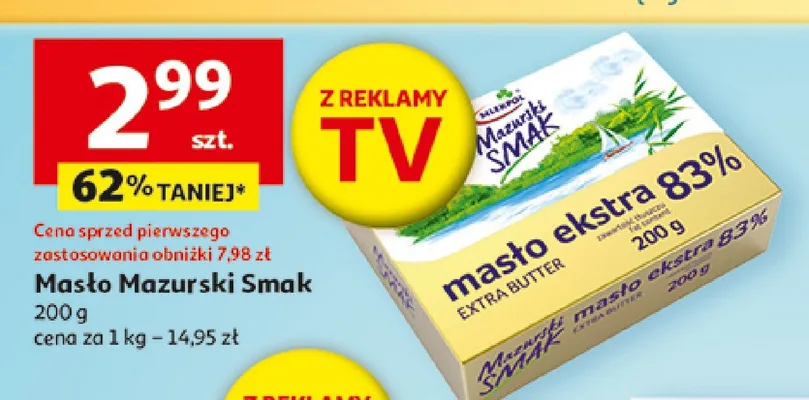 Masło ekstra 83% promocja w Auchan
