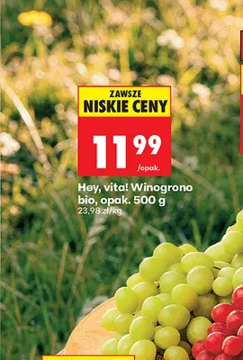 Winogrona bio Hey, vita! promocja w Biedronka