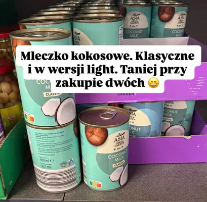 Mleczko kokosowe classic promocja w Aldi