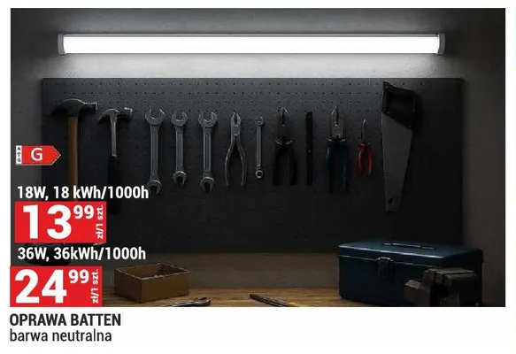 Oprawa Batten barwa neutralna promocja w Merkury Market