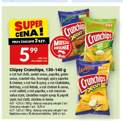 Chipsy Crunchips X-Cut Chakalaka promocja w Twój Market