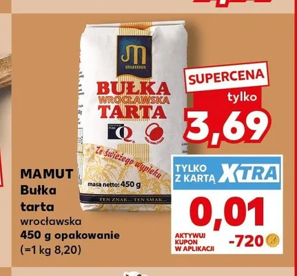 Bułka tarta wrocławska Mamut promocja w Kaufland