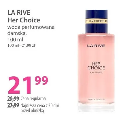 Perfumy LA RIVE Her Choice promocja w Hebe