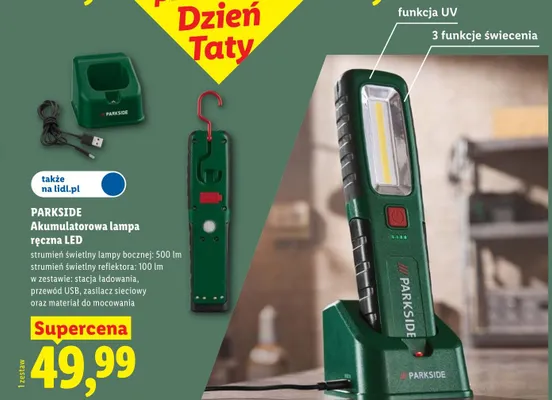 Akumulatorowa lampa ręczna LED Parkside promocja w Lidl