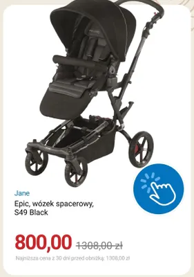 Wózek spacerowy Jane Epic S49 Black promocja w Smyk