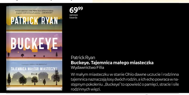 Książka Buckeye. Tajemnica małego miasteczka Patrick Ryan promocja w Empik