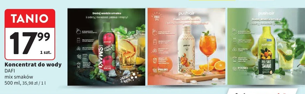 Koncentrat do wody mix smaków promocja w Intermarche