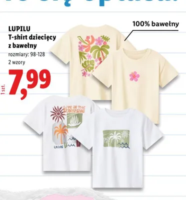 T-shirt dziecięcy z bawełny Lupilu promocja w Lidl