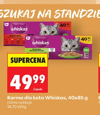 Karma dla kota Whiskas 40-pak 85 g promocja w Biedronka