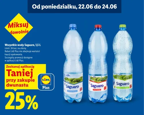 Woda niegazowana Saguaro promocja w Lidl